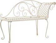 vidaXL Chaise lounge para jardim 128 cm metal antigo branco