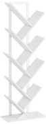 HOMCOM Estante em Forma de Árvore de 9 Níveis Estante de Livros com 9 Prateleiras e Estrutura de Aço 50x24x136 cm Branco | Aosom Portugal