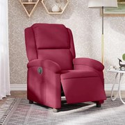 vidaXL Poltrona elétrica reclinável veludo vermelho tinto