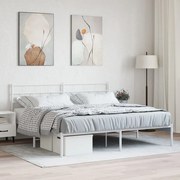 Estrutura de cama com cabeceira 180x200 cm metal branco