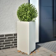 vidaXL Vaso/floreira de jardim triangular 2 pcs 50x43x75 cm aço branco