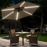 Chapéu de sol solar LED Mali Ø330cm Proteção UV 80+ creme