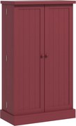 HOMCOM Armário Móvel de Cozinha despenseiro 2 Portas com 5 Prateleiras e 12 Porta Temperos 60x30x104 cm Vermelho | Aosom Portugal