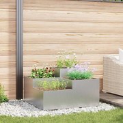 vidaXL Vaso de Jardim Prateado 100 x 100 x 48 cm Aço galvanizado