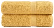 vidaXL Toalhas de mãos premium SOLUND 2pcs 50x100 cm 600 gsm dourado