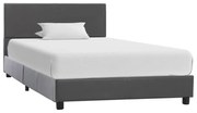 vidaXL Estrutura de cama 100x200 cm couro artificial cinzento