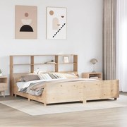 vidaXL Cama com estante sem colchão 200x200 cm madeira maciça
