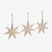Pack De 3 Enfeites De Natal Em Mdf Perg Crema & 20 X 20 Cm - Sklum