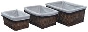 vidaXL 6 pcs conjunto de cestos de encastrar salgueiro castanho