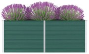 Canteiro de jardim elevado 160x80x45 cm aço galvanizado verde