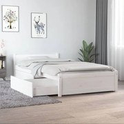 vidaXL Estrutura cama com gavetas 90x190 cm Single branco