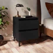 vidaXL Mesas de cabeceira 2 pcs 40x35x50 cm derivados de madeira preto