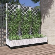 vidaXL Vaso de jardim com treliça branco 120x40x121,5 cm PP
