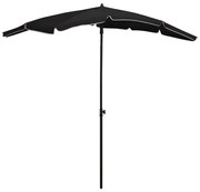 vidaXL Guarda-sol de jardim com poste 200x130 cm preto