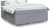 vidaXL Cama com molas/colchão 180x200 cm tecido cinzento-claro