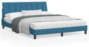 Estrutura de cama c/ cabeceira 160x200 cm veludo azul