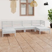vidaXL 6 pcs conjunto lounge de jardim pinho maciço branco