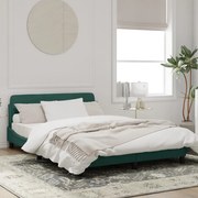 vidaXL Estrutura de cama sem colchão 140x190 cm veludo verde-escuro