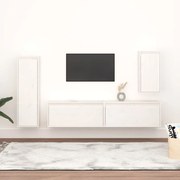 vidaXL Móveis de TV 4 pcs madeira de pinho maciça branco