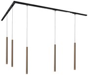 Sistema de iluminação de trilho moderno com 5 luzes pendentes bronze escuro 1-fase - Iconic Frini