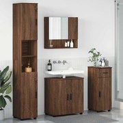 vidaXL Conjunto de Móveis para Banheiro 4 pcs Carvalho Marrom