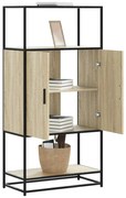 vidaXL Armário alto 68x35x139 cm madeira e metal carvalho sonoma