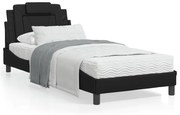 vidaXL Estrutura de cama Viana sem colchão 90x200 cm couro artificial preto