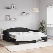 vidaXL Sofá-cama com gavetão 90x190 cm tecido preto