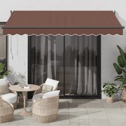 vidaXL Toldo retrátil manual 350x250 cm castanho