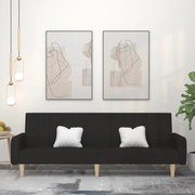 vidaXL Sofá-cama de 2 lugares tecido preto