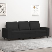 vidaXL Sofá de 3 lugares tecido 180 cm preto