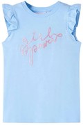 T-shirt para criança manga com folhos azul-claro 140