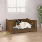 vidaXL Cama p/ cães 65,5x50,5x28 cm madeira pinho maciça castanho mel