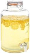 Dispensador de água XXL com torneira transparente 8 L vidro