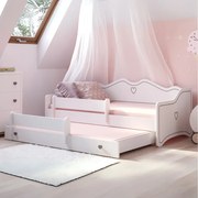 Cama infantil dupla Emma II 160x80 cinza/branco - colchão e estrado incluído
