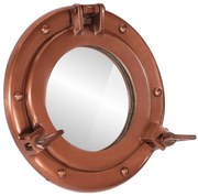vidaXL Espelho de parede estilo escotilha Ø23 cm alumínio e vidro