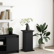 vidaXL Suporte expositor com arrumação derivados de madeira preto