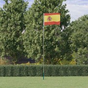vidaXL Bandeira da Espanha e mastro 5,5 m alumínio