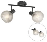 Projetores de teto design preto com vidro fumê 2 luzes - Chico Design