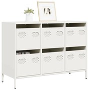 vidaXL Aparador 101,5x39x73,5 cm aço laminado a frio branco
