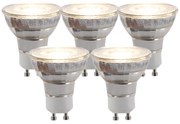 Conjunto de 5 lâmpadas LED reguláveis em 3 etapas GU10 5W 260lm 2700K