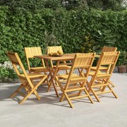 vidaXL Cadeiras de jardim dobráveis 6 pcs 47x61x90 cm teca maciça