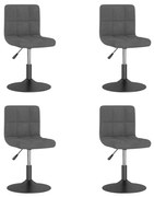 Cadeiras de jantar giratórias 4 pcs veludo cinzento-escuro