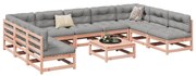 vidaXL 10pcs conj. sofás jardim c/ almofadões madeira abeto-de-douglas