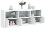 vidaXL Aparador com luzes LED 181,5x37x67 cm branco