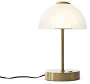 Candeeiro de Mesa Design Dourado com Vidro Opalino incl. LED Regulável - Joya Design