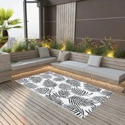 Tapete de exterior 160x230 cm ARAKIL PP branco e preto