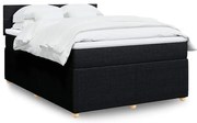 Cama com molas/colchão 140x190 cm tecido preto