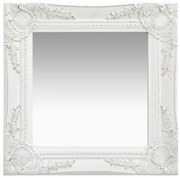 vidaXL Espelho de parede estilo barroco 40x40 cm branco