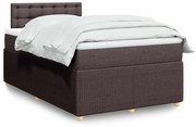 vidaXL Cama com molas/colchão 120x200 cm tecido castanho-escuro
